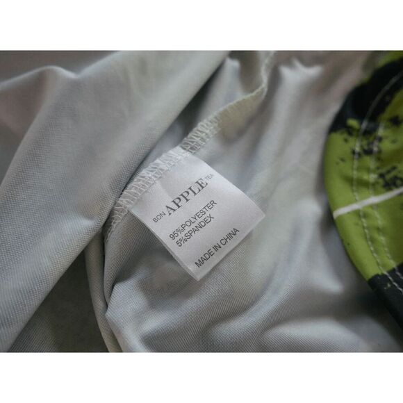 Bon Apple Tea Women's Green & Black Abstract Tie-Sleeve Off-Shoulder Tunic Dress - Picture 8 of 8